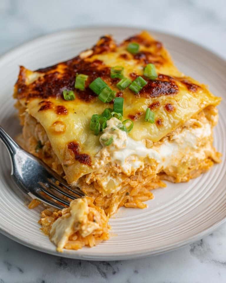 Buffalo Chicken Lasagna with Blue Cheese and Green Onion Recipe