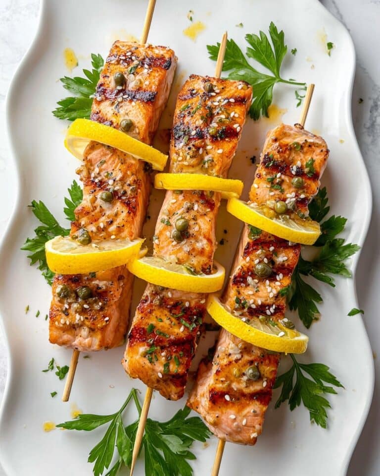 Grilled Lemon-Glazed Salmon Kabobs Recipe