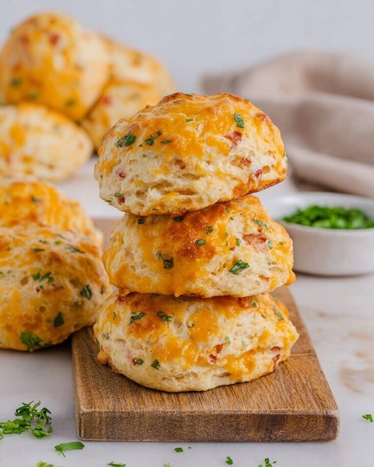 Protein Cottage Cheese Biscuits with Cheddar, Ham, and Chives Recipe