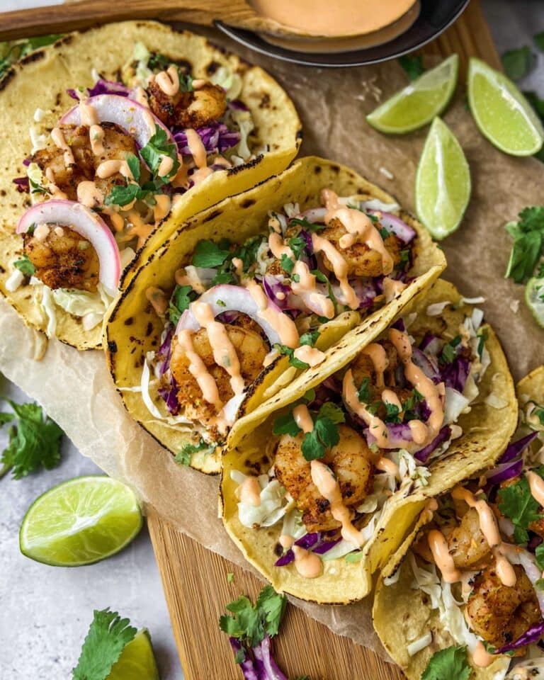 Grilled Shrimp Tacos with Spicy Mayo Sauce Recipe