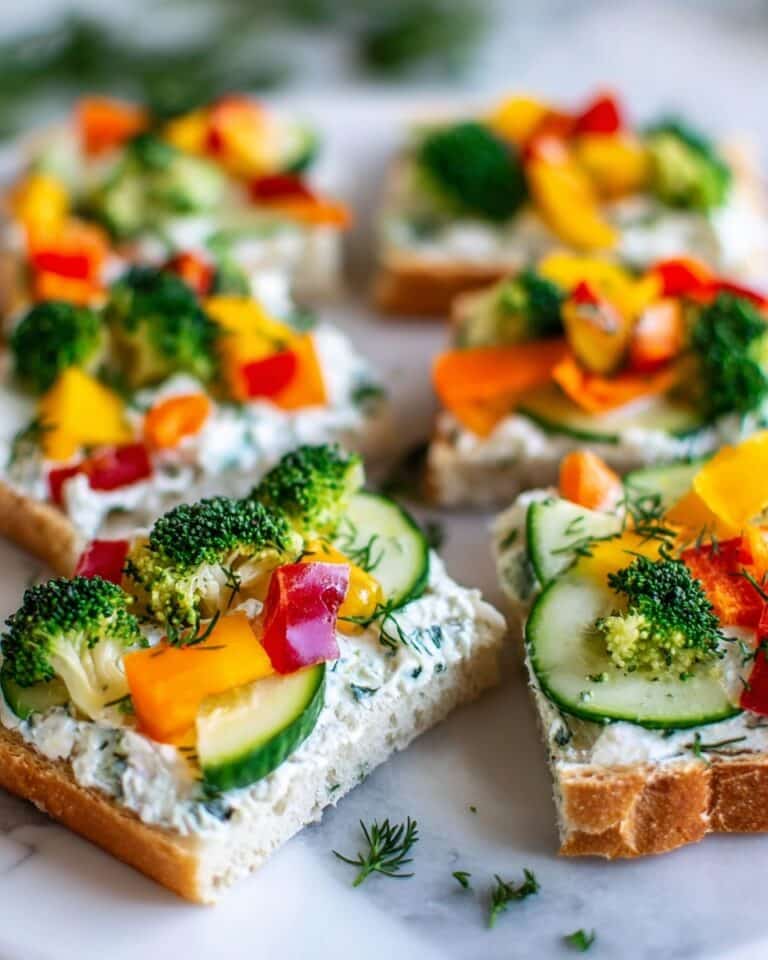 Veggie Crescent Roll Pizza with Cream Cheese and Fresh Herbs Recipe