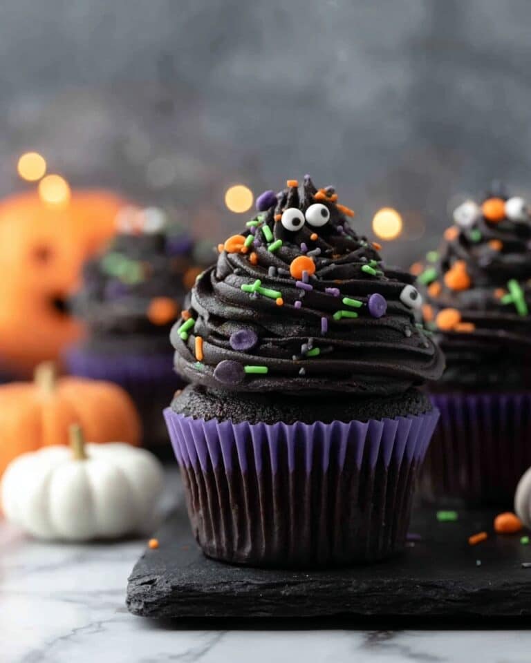 Halloween Monster Black Velvet Cupcakes Recipe