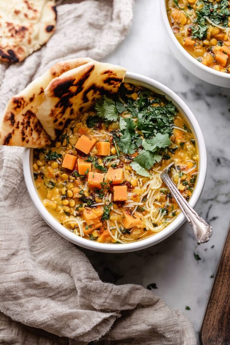 Coconut Sweet Potato Lentil Soup with Rice Recipe