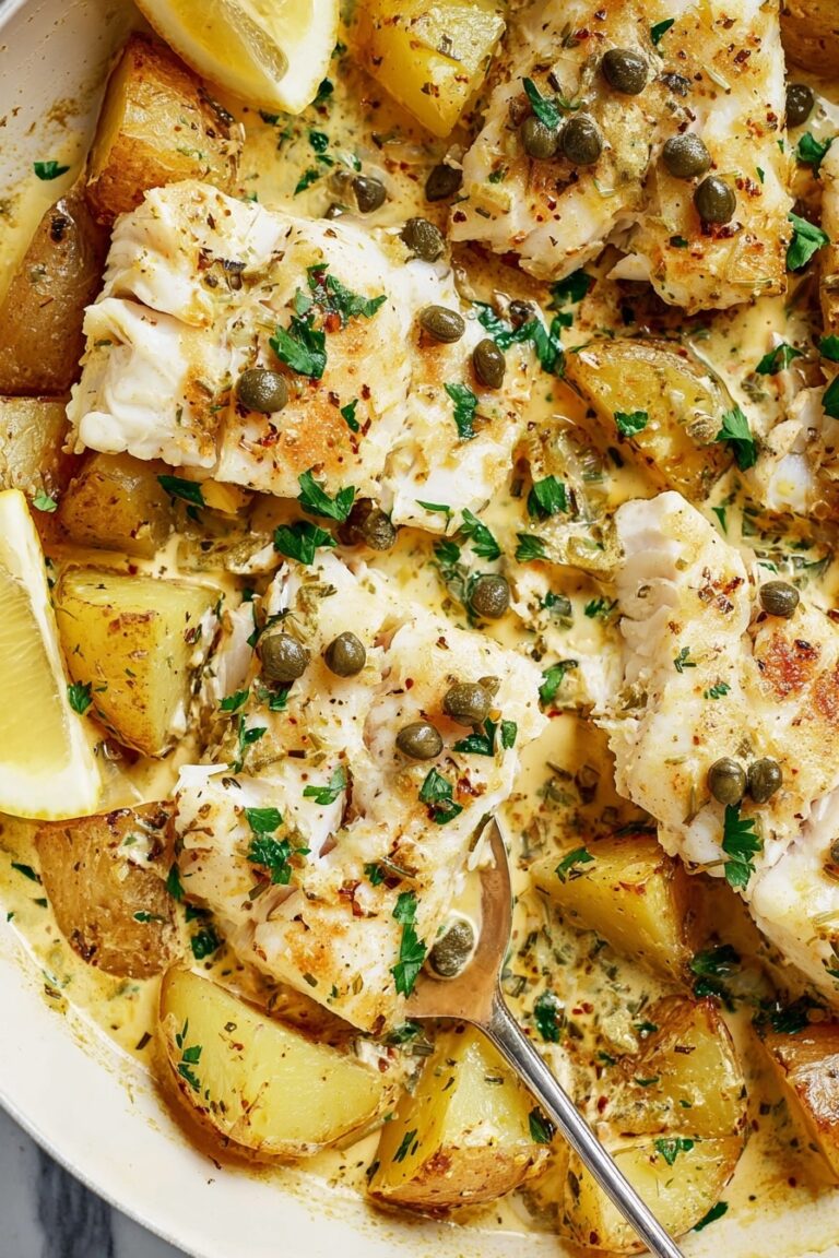 Cod & Potatoes in Rosemary Cream Sauce Recipe