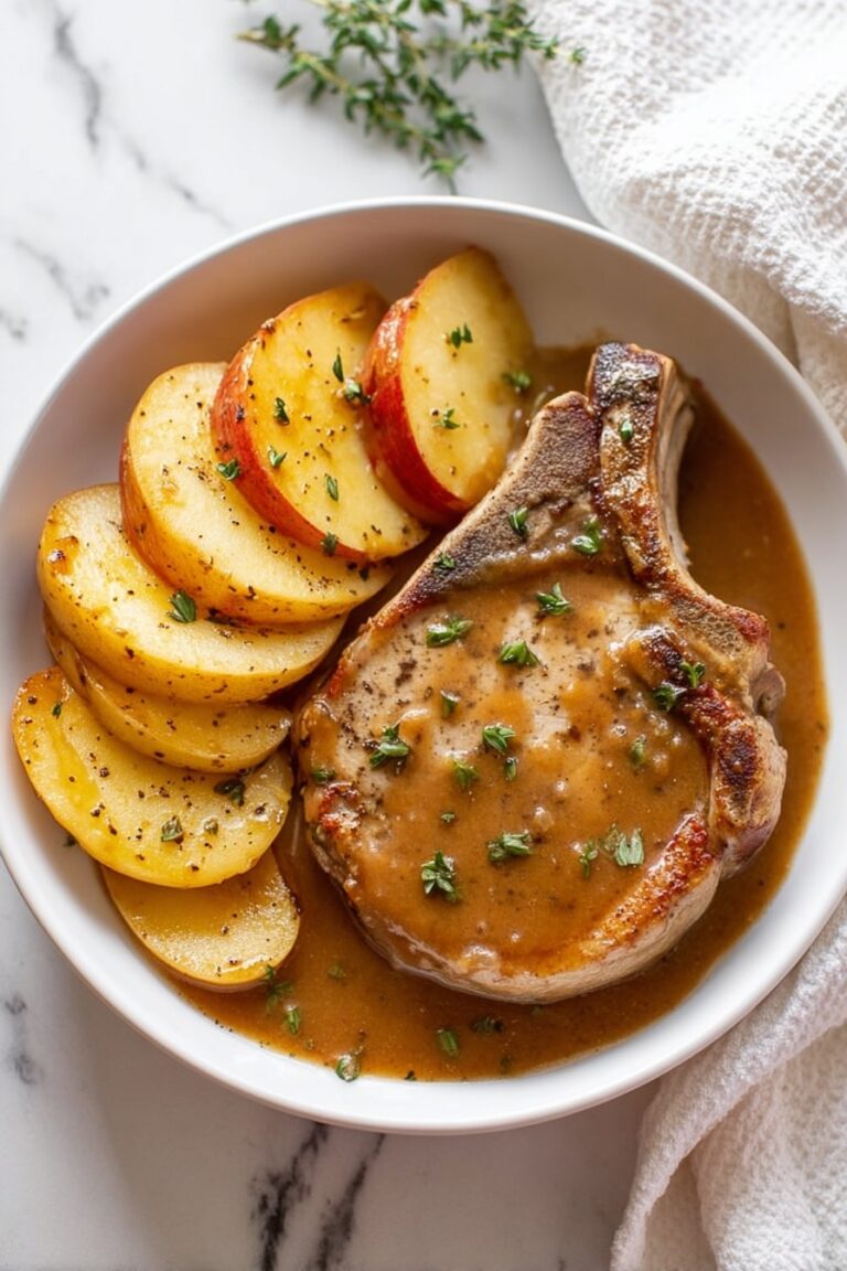 Apple Pork Chops with White Wine Sauce Recipe