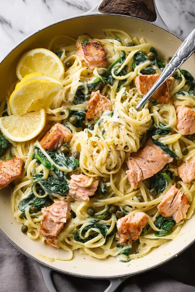 Creamy Salmon Pasta with Spinach Recipe