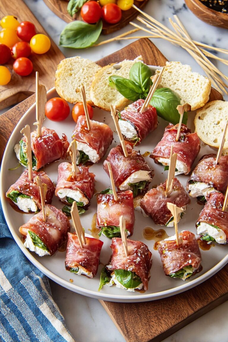 Prosciutto Mozzarella Bites with Basil Recipe