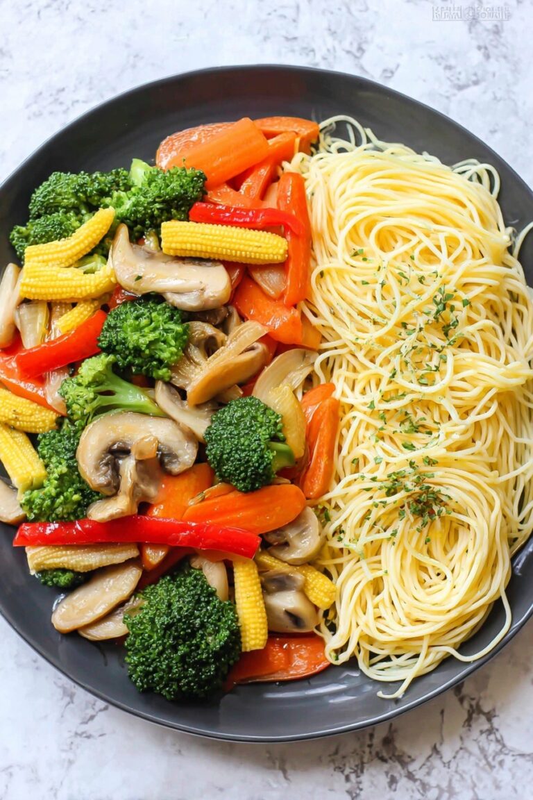 Vegetable Stir Fry with Garlic, Ginger, and Savory Sauce Recipe