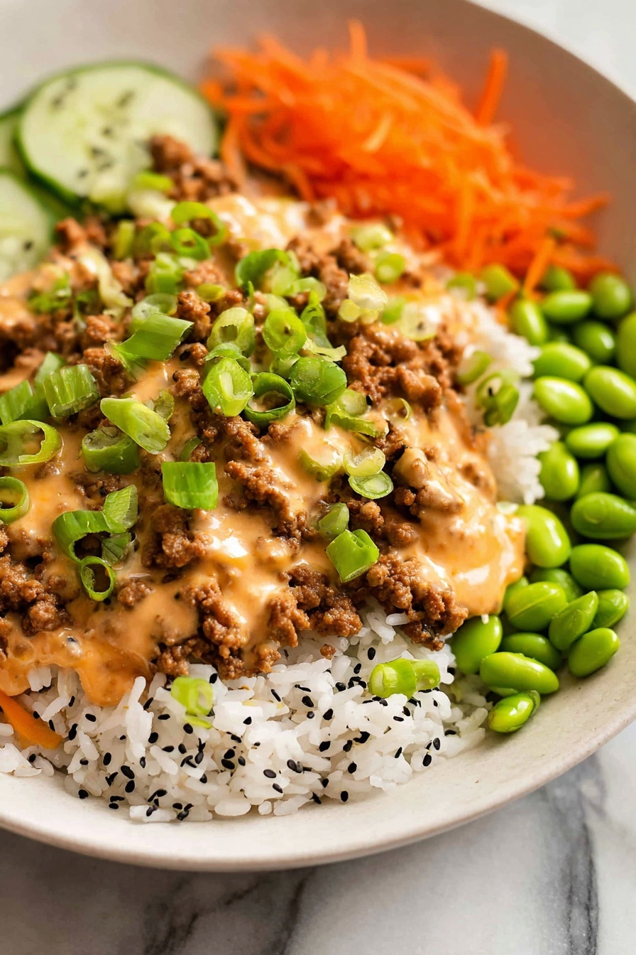 Ground Turkey Rice Bowls with Bang Bang Sauce Recipe - Serving Suggestion