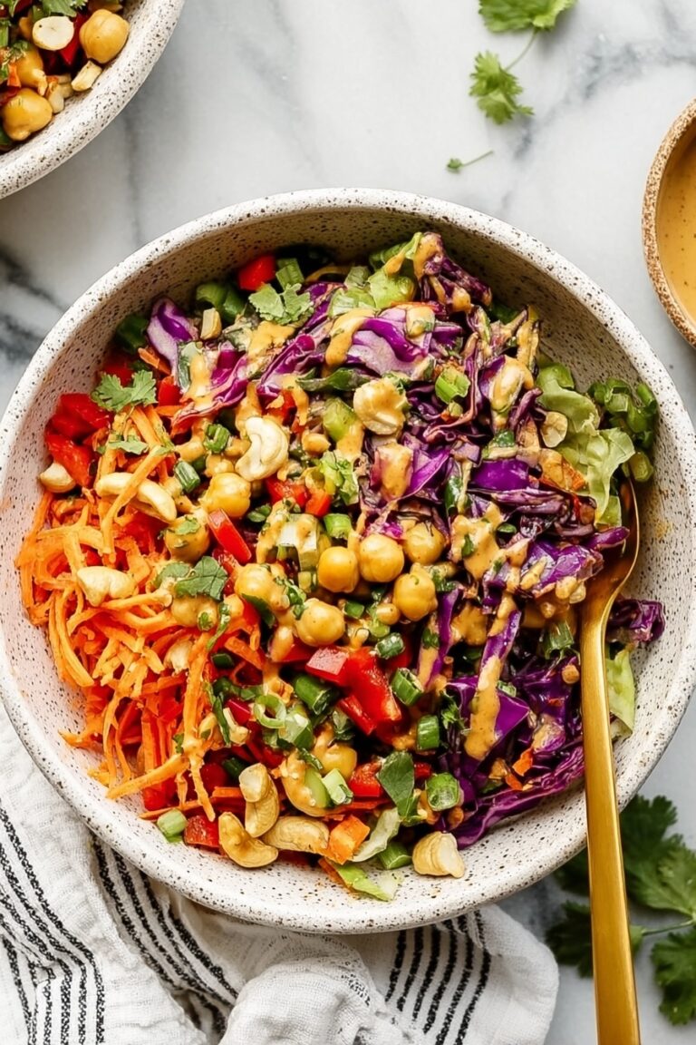 Chopped Thai-Inspired Chickpea Salad with Curry Peanut Dressing Recipe