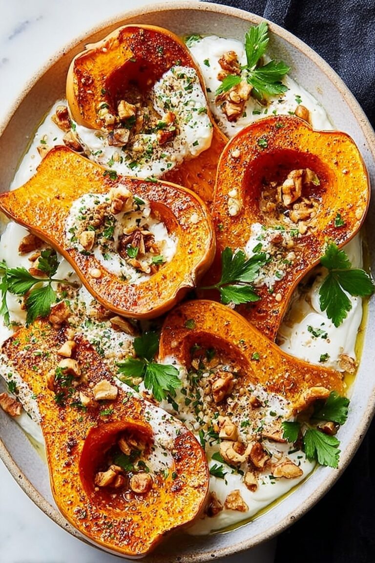 Roasted Honeynut Squash with Whipped Ricotta and Walnut Garnish Recipe
