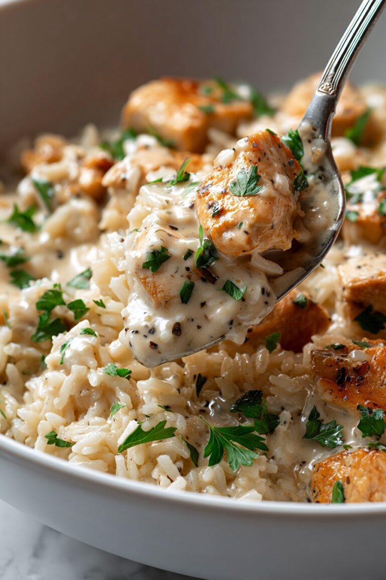 Creamy Herb Chicken Over Basmati Rice Recipe