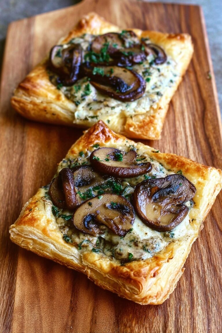 Mushroom and Goat Cheese Puff Pastry Tarts Recipe
