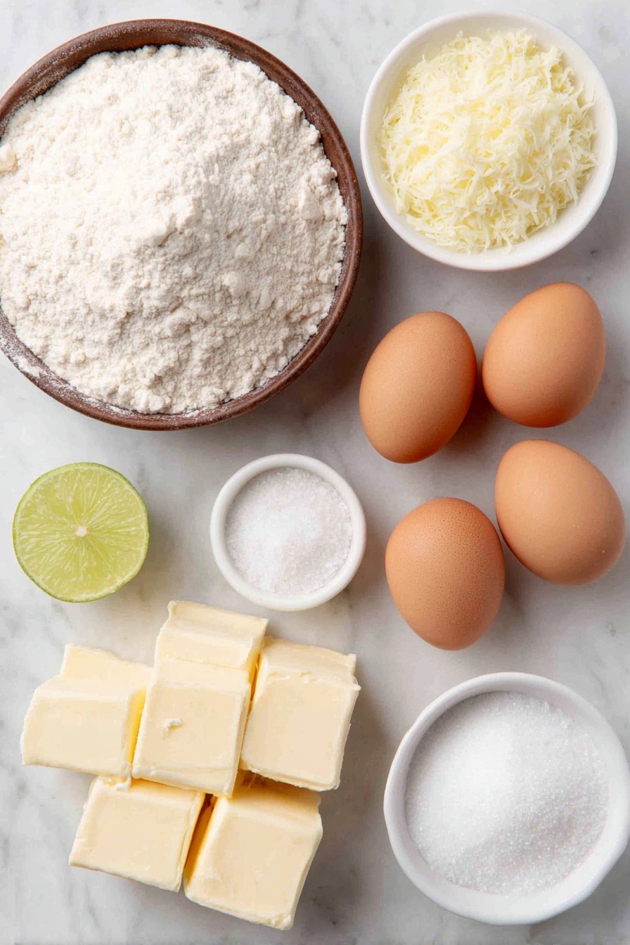 Lime Bars, Lime Bars Recipe, tangy lime dessert, citrus dessert bars, easy lime bar recipe - Flat lay of a small mound of all-purpose flour, a small white bowl filled with powdered sugar, a small white bowl with granulated sugar, a pinch of salt in a neat pile, eight pieces of fresh butter arranged in a square block, four whole brown eggs with clean shells, fresh lime zest scattered lightly, a small white bowl of fresh lime juice with a pale green hue, placed on a clean white marble surface, soft natural light, photo taken with an iPhone, professional food photography style, fresh ingredients, white ceramic bowls, no bottles, no duplicates, no utensils, no packaging --ar 2:3 --v 7 --p awthu7i m7354615311229779997