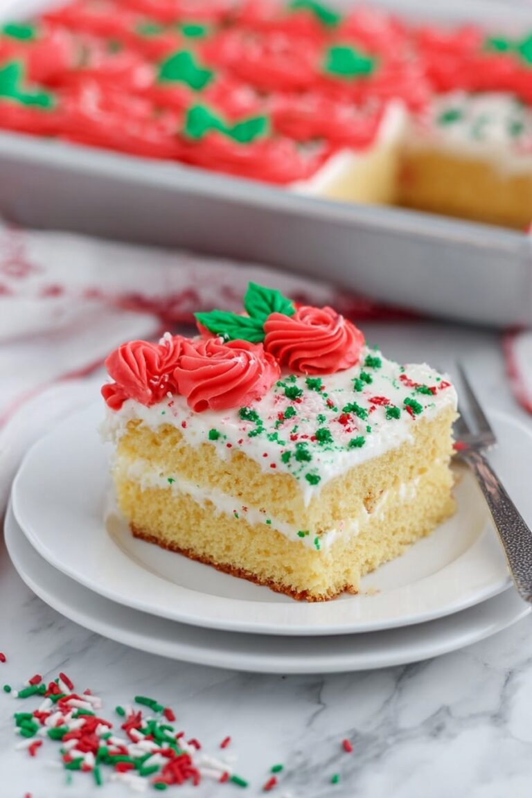 Christmas Tree Sheet Cake with White Chocolate Buttercream Recipe