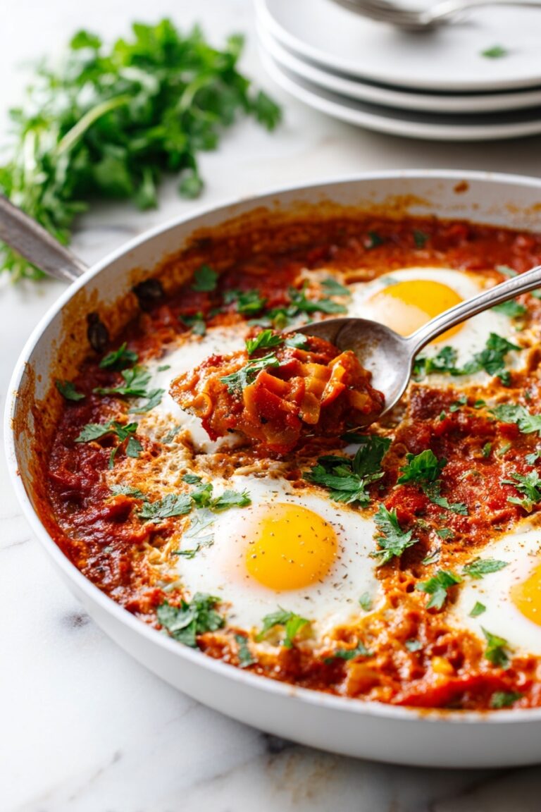 Easy Shakshuka Recipe with Eggs and Tomatoes Recipe