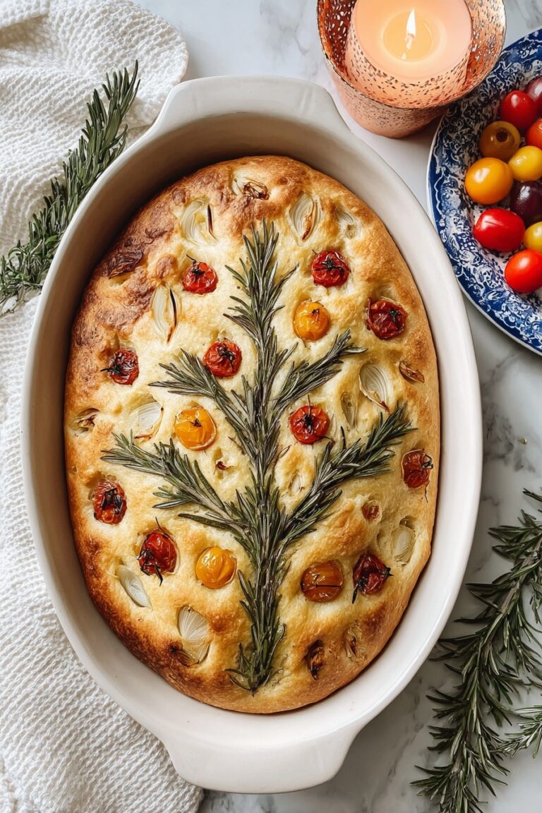 Festive Christmas Tree Focaccia Recipe