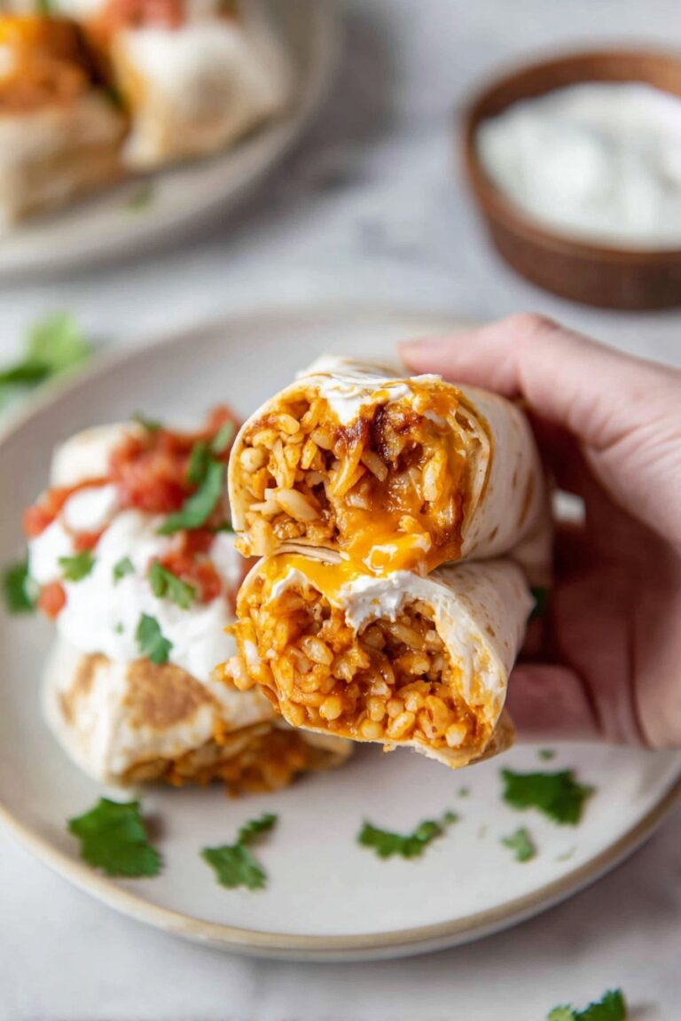 Cheesy Bean and Rice Burritos Recipe