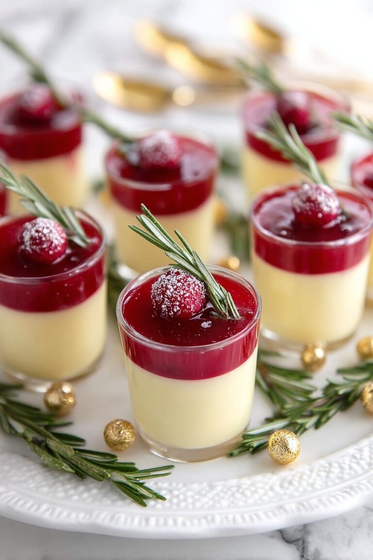 Eggnog Panna Cotta with Spiked Cranberry Sauce Recipe