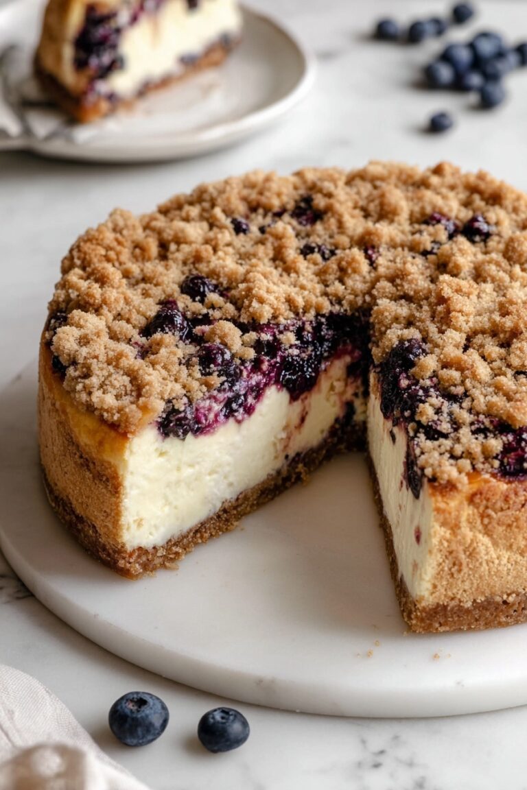 Blueberry Cheesecake with Crispy Crumble Recipe