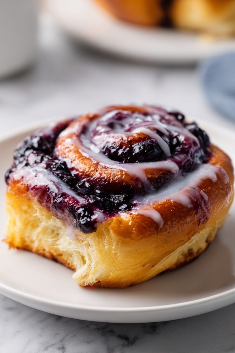 Blueberry Cinnamon Rolls with Cream Cheese Frosting Recipe