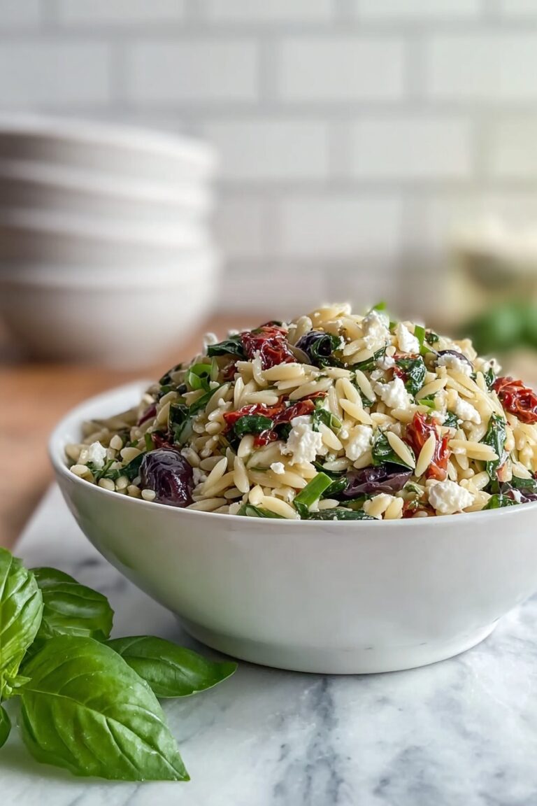 Homemade Orzo Salad with Feta and Sun-Dried Tomatoes Recipe