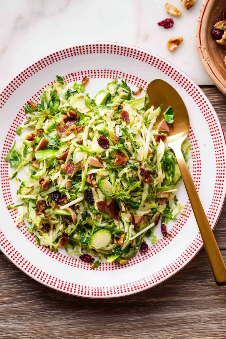 Kale and Brussels Sprout Salad with Apple Bacon Recipe