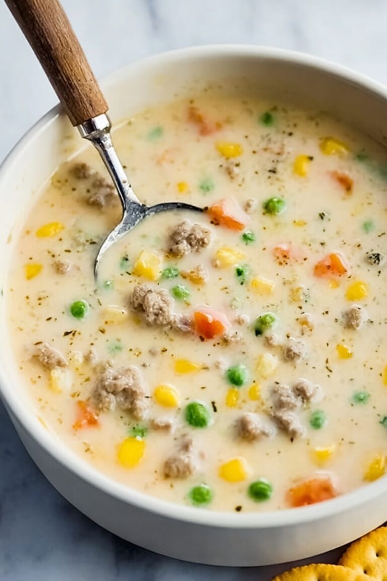 Shepherd’s Pie Soup with Cheddar and Vegetables Recipe