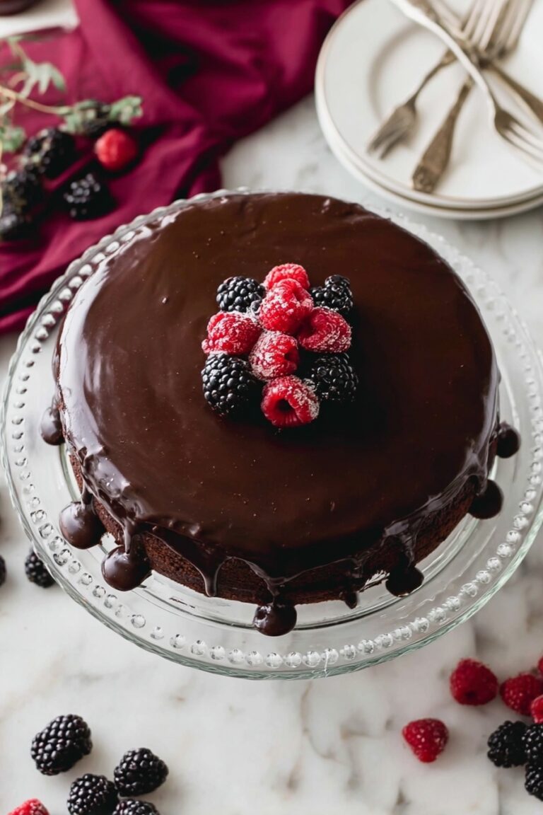 Flourless Chocolate Cake with Ganache Recipe
