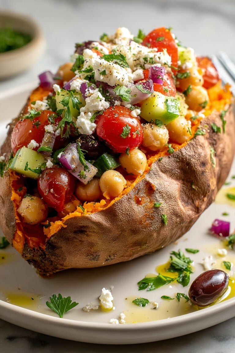 Mediterranean Stuffed Sweet Potatoes Recipe