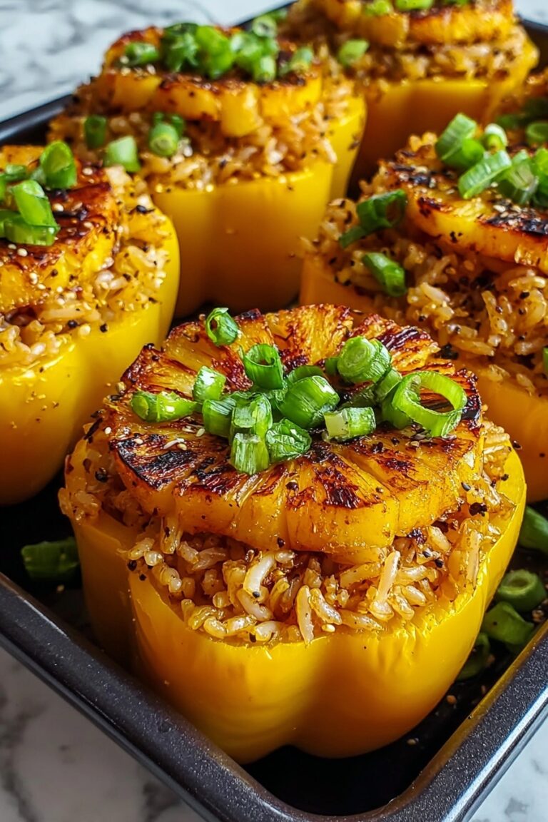 Teriyaki Pineapple Chicken Stuffed Peppers Recipe