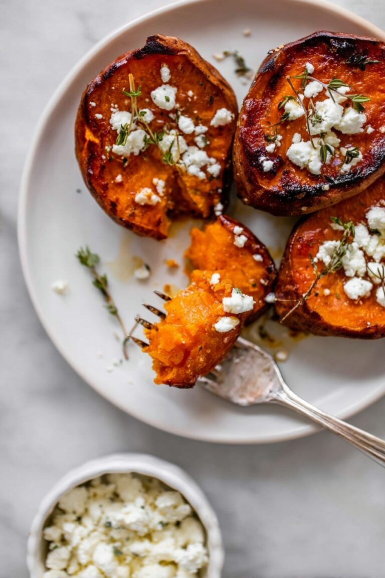 Honey Feta Roasted Sweet Potato Rounds Recipe