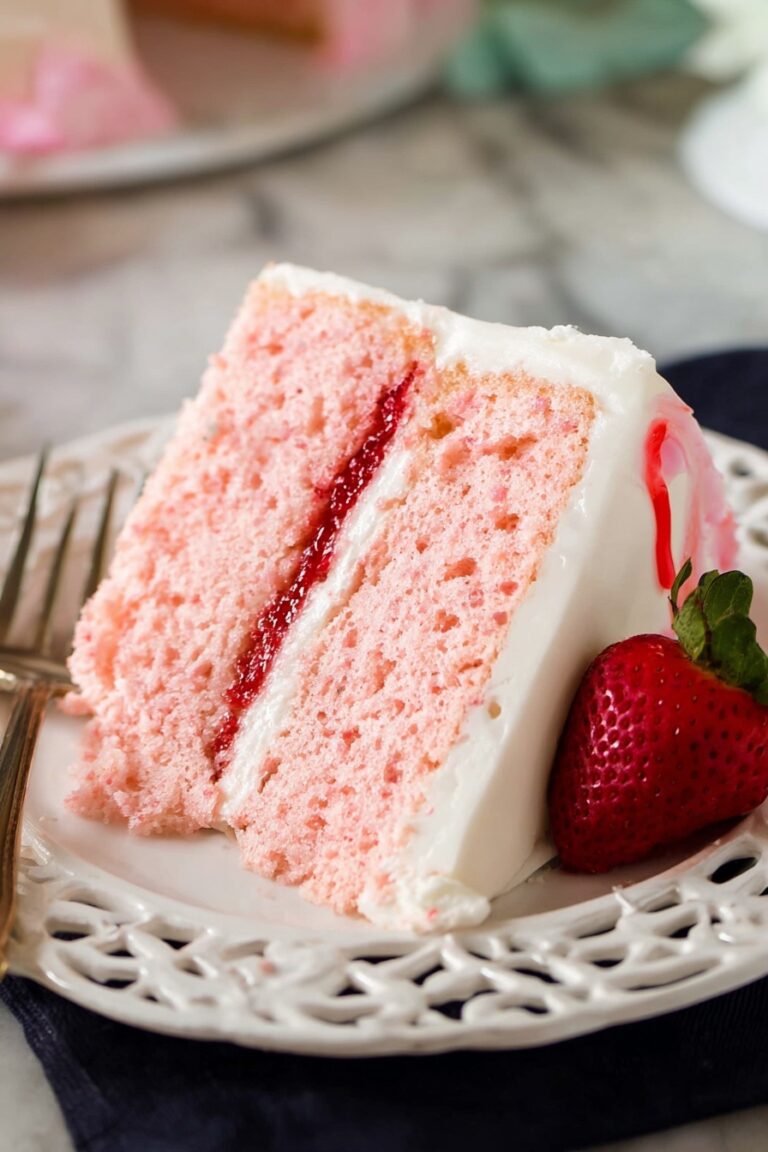 Strawberry Layer Cake with Cream Cheese Frosting Recipe