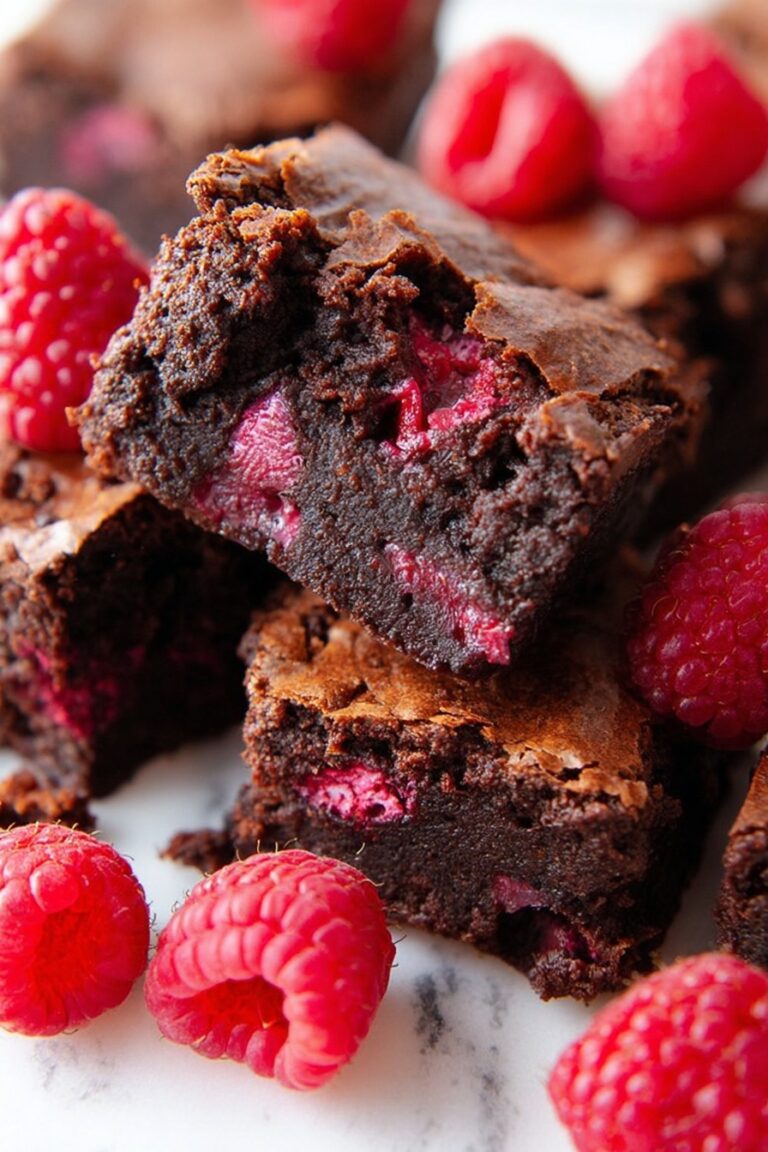 Raspberry Brownies with Fresh Fruit Recipe